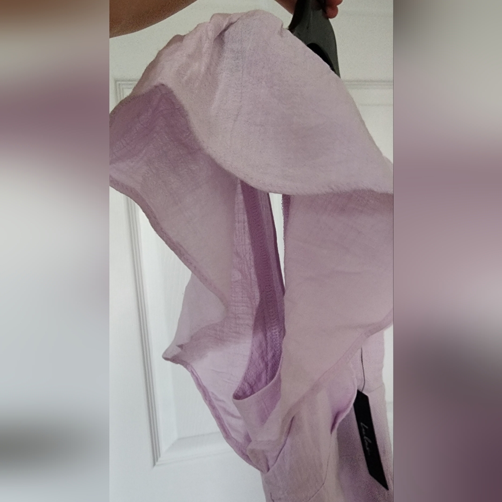Sweeten Me Up Lilac Flutter Sleeve Mini Dress With Pockets - Picture 3 of 5